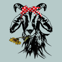 Women's Goats Bandana Farm Animal Lover Funny Goat Graphics T Shirt Heavy Core Tee | Teevron