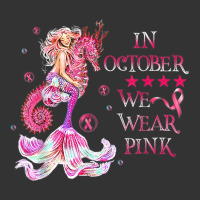 mermaid in october we wear pink breast cancer awareness | Teevron