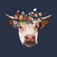 Hereford Cow With Floral Headband Heavyweight Sweatshirt | Teevron