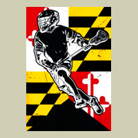 Lacrosse Player Maryland Flag Lax Lacrosse Stick Retro Heavy Core Tee | Teevron