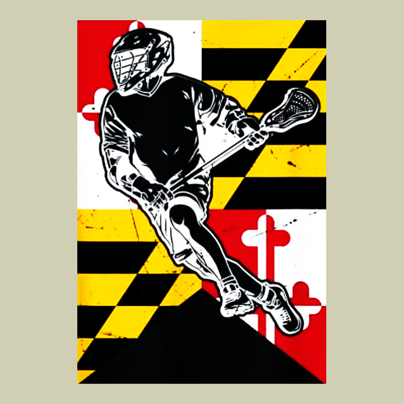 Lacrosse Player Maryland Flag Lax Lacrosse Stick Retro Heavy Core Tee by linhVisuals | Teevron