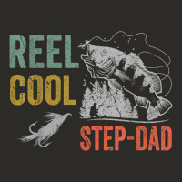 Mens Reel Cool Step Dad Fishing Funny Fathers Day Heavy Core Tee | Teevron