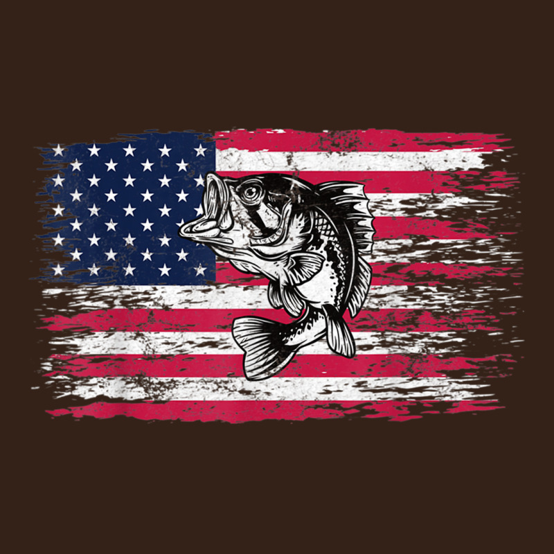 Bass Fishing Distressed American Flag Essential Heavy Core Tee by linhVisuals | Teevron