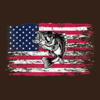 Bass Fishing Distressed American Flag Essential Heavy Core Tee | Teevron