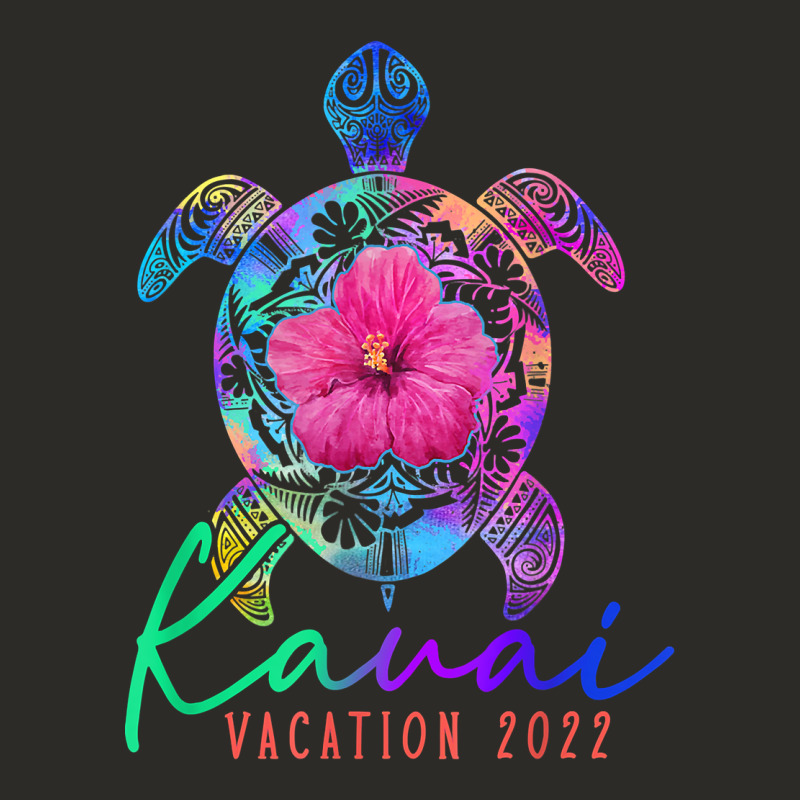 Kauai Hawaii Vacation 2022 Sea Turtle Flower Tropical T Shirt Heavy Core Tee by linhVisuals | Teevron