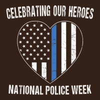 National Police Week Shirt Vintage Blue Line American Flag Heavy Core Tee | Teevron