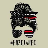 Fire Wife Messy Bun Firefighter Wife Thin Red Line Husband Heavy Core Tee | Teevron