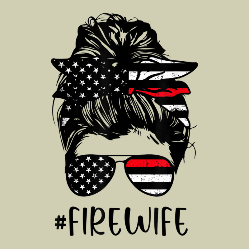 Fire Wife Messy Bun Firefighter Wife Thin Red Line Husband Heavy Core Tee by linhVisuals | Teevron