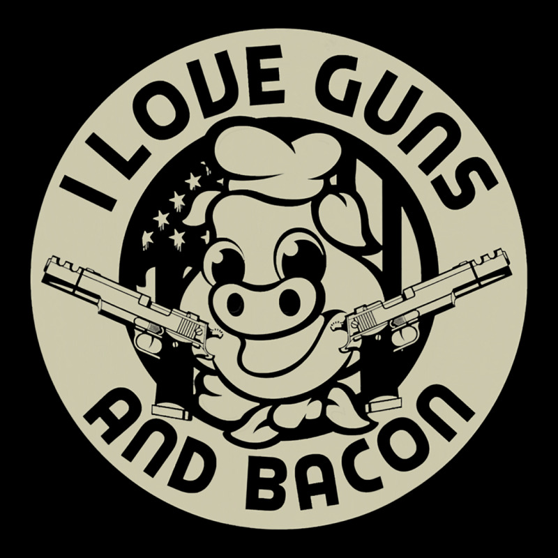 I Love Guns Bacon Pork Pig Funny Gun Heavy Core Tee by linhVisuals | Teevron