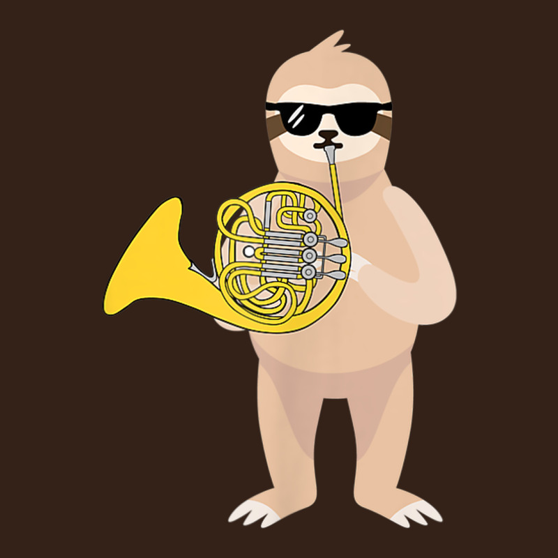 Funny Sloth Wearing Sunglasses Playing French Horn Heavy Core Tee by linhVisuals | Teevron