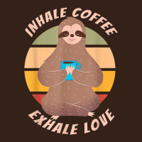 Inhale Coffee Exhale Love Sloth Namaste Yoga Lover Heavy Core Tee | Teevron