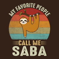 Mens My Favorite People Call Me Saba Cute Sloth Lover Grandpa Premium Heavy Core Tee | Teevron