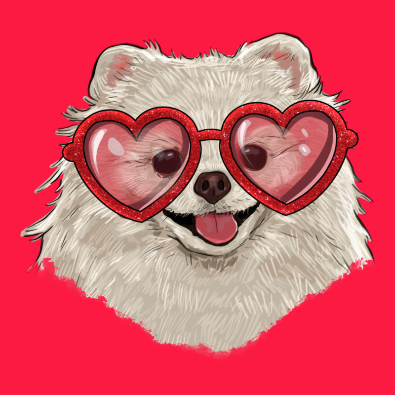 White Pomeranian With Love Glasses Zipper Hoodie by RanaPortraitStore | Teevron
