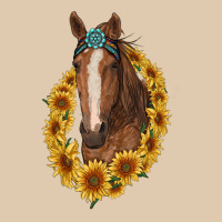 Brown Horse With Gemstone And Sunflowers Heavyweight Sweatshirt | Teevron