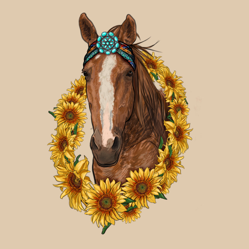 Brown Horse With Gemstone And Sunflowers Heavyweight Sweatshirt by RanaPortraitStore | Teevron