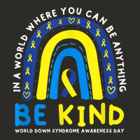 Be Kind Down Syndrome Awareness Blue Ribbon Rainbow March 21 T Shirt Heavy Core Tee | Teevron