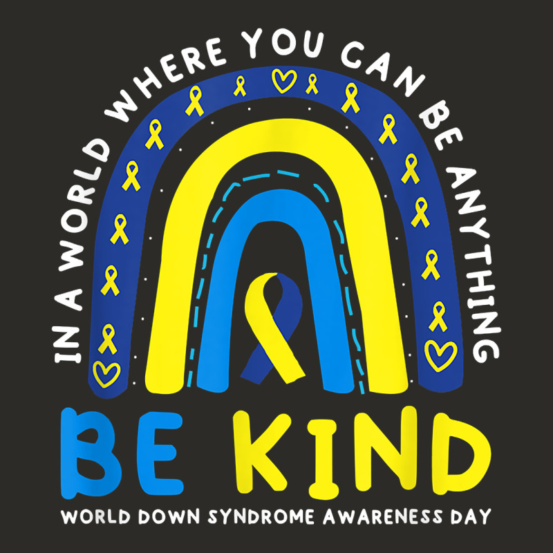 Be Kind Down Syndrome Awareness Blue Ribbon Rainbow March 21 T Shirt Heavy Core Tee by linhVisuals | Teevron