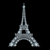 Eiffel Tower With Diamonds The Parisian French Love Sign T Shirt Heavy Core Tee | Teevron