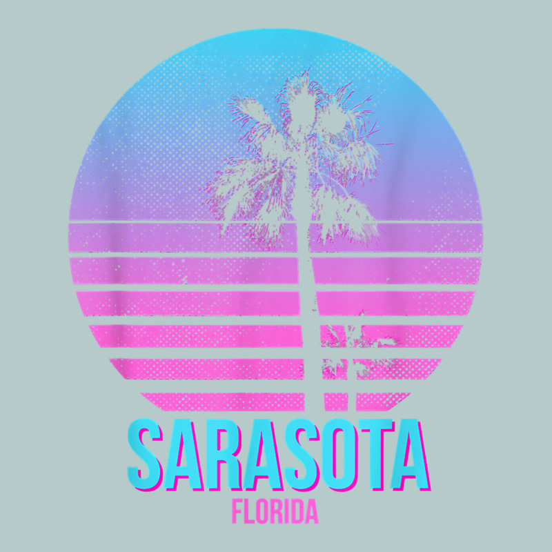 Sarasota Florida Vintage Retro Palm Tree T Shirt Heavy Core Tee by linhVisuals | Teevron