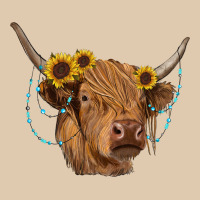 Highland Cow With Sunflowers Turquoise Heavyweight Sweatshirt | Teevron