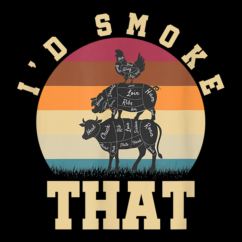 Id Smoke That Funny Smoked Pork Meat Lover Bbq Gift Barbecue T Shirt Heavy Core Tee by linhVisuals | Teevron