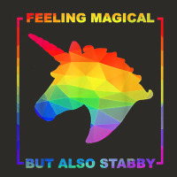 Feeling Magical But Also Stabby Unicorn Rainbow T Shirt Heavy Core Tee | Teevron