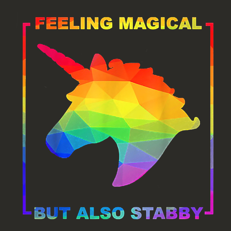 Feeling Magical But Also Stabby Unicorn Rainbow T Shirt Heavy Core Tee by linhVisuals | Teevron