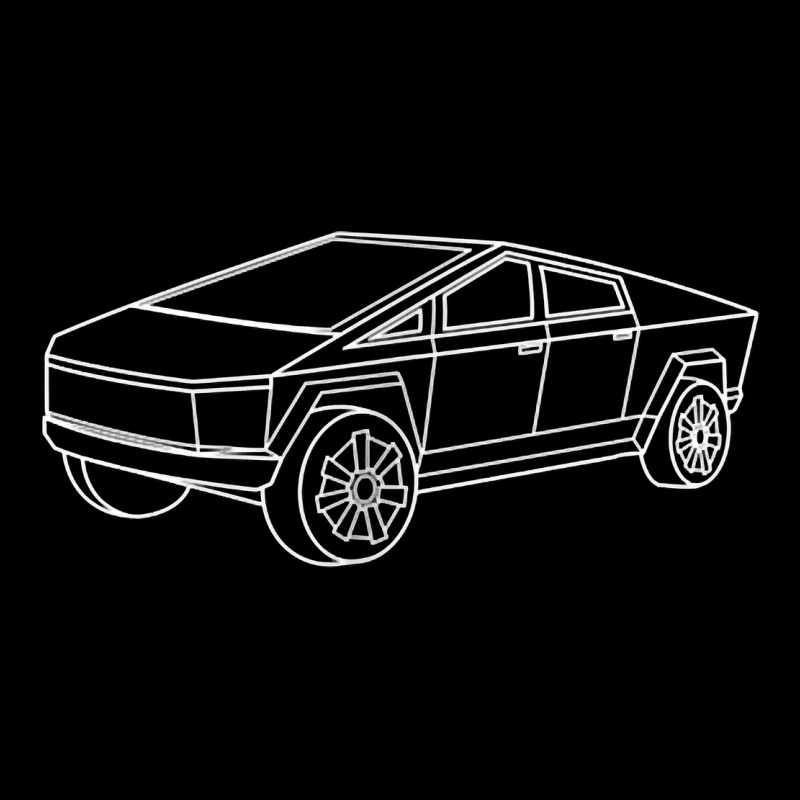 Cybertrucks Line Art Pocket Futuristic Ev Truck Cyber Design T Shirt Heavy Core Tee by linhVisuals | Teevron