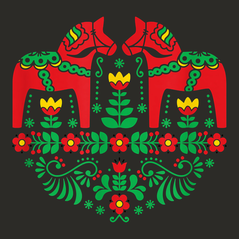 Swedish Dala Horse Folk Art T Shirt Heavy Core Tee by linhVisuals | Teevron