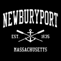 Newburyport Ma Vintage Crossed Oars & Boat Anchor Sports T Shirt Heavy Core Tee | Teevron