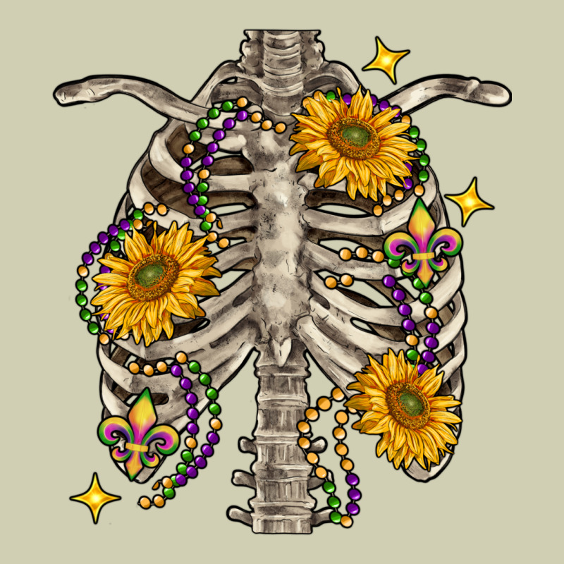 Mardi Gras Chest Sunflowers Skeleton Heavy Core Tee by FaDigitalArtStudio | Teevron