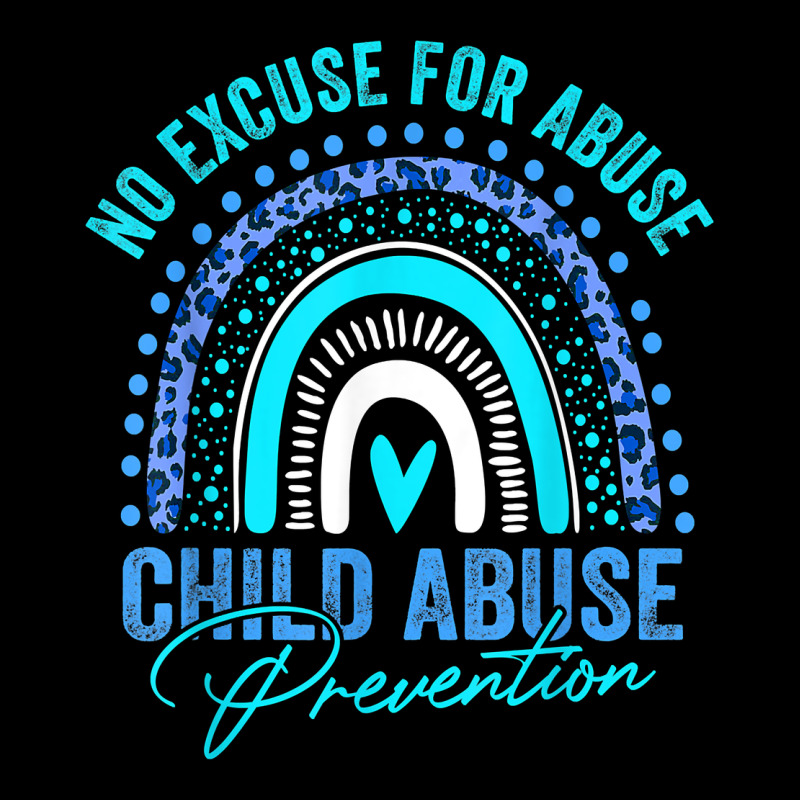 No Excuse Child Abuse Prevention Awareness Leopard Rainbow T Shirt Heavy Core Tee by linhVisuals | Teevron