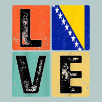 Vintage Retro I Love Bosnia Flag For Bosnian Pride Gift T Shirt Heavy Core Tee | Teevron