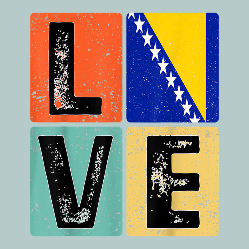 Vintage Retro I Love Bosnia Flag For Bosnian Pride Gift T Shirt Heavy Core Tee by linhVisuals | Teevron
