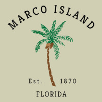Womens Marco Island Florida Colorful Palm Tree Retro Novelty Art V Nec Heavy Core Tee | Teevron