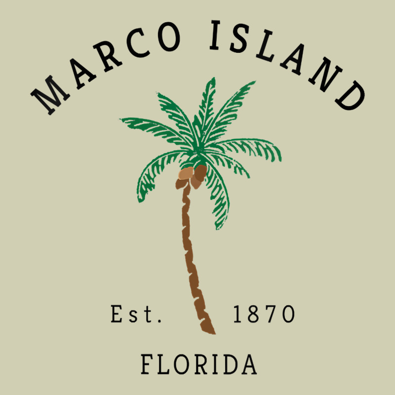 Womens Marco Island Florida Colorful Palm Tree Retro Novelty Art V Nec Heavy Core Tee by linhVisuals | Teevron