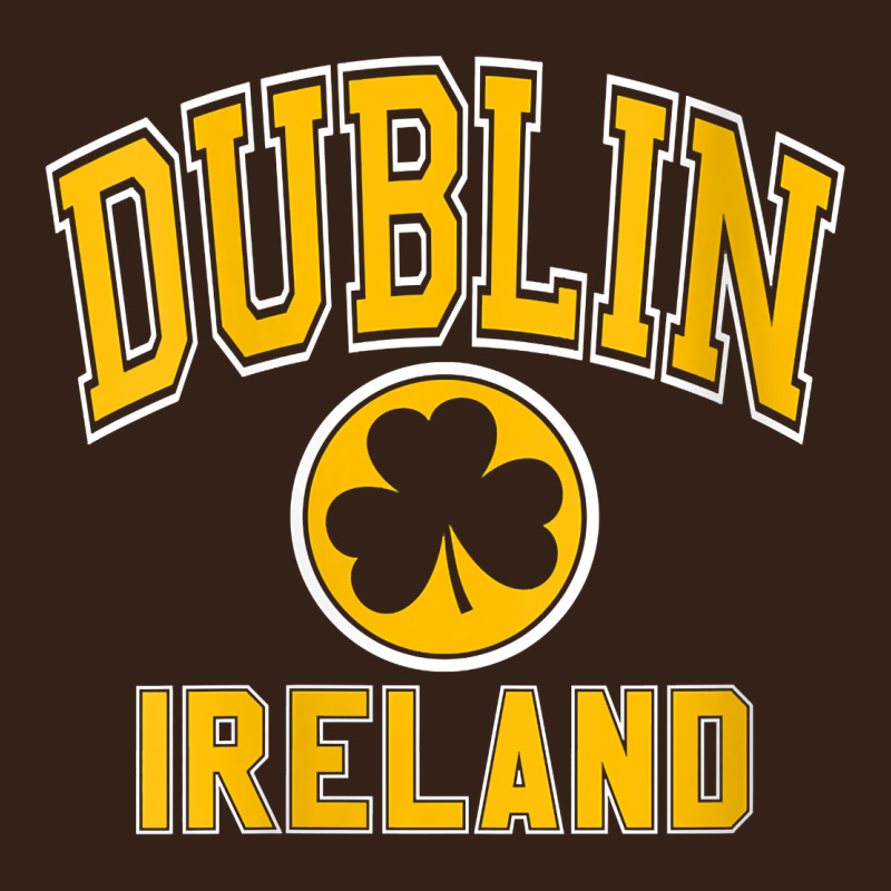 Womens Dublin Ireland Varsity Style Shamrock Green With Amber Print V Heavy Core Tee by linhVisuals | Teevron