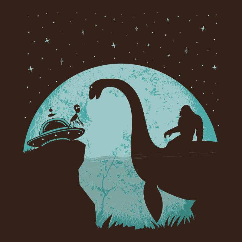 Bigfoot Riding Loch Ness Monster Sasquatch Ufo Abduction Pullover Hood Heavy Core Tee by linhVisuals | Teevron
