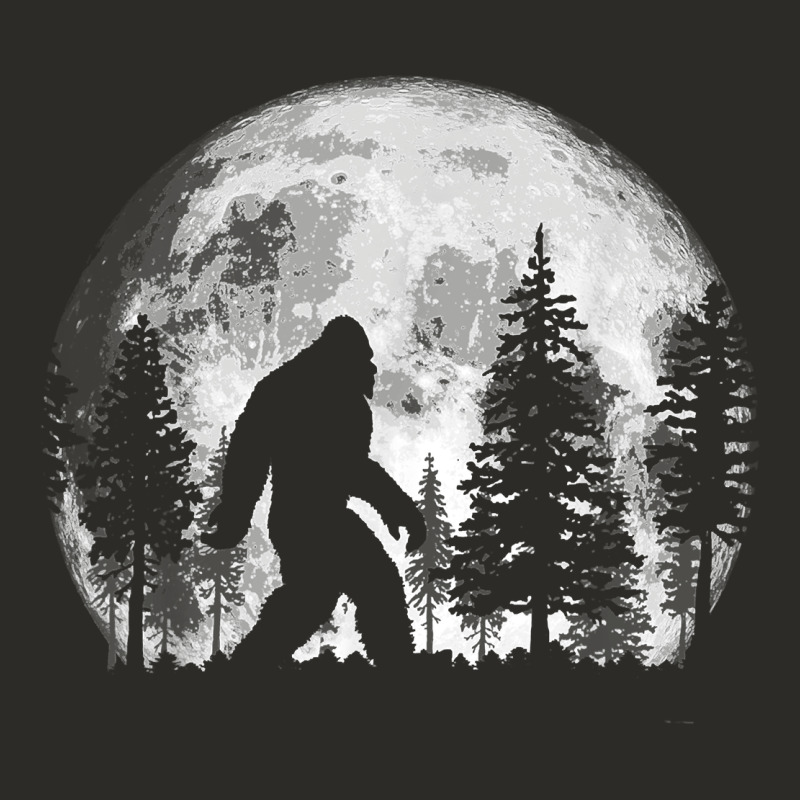 Bigfoot In The Forest Hiding At Night Full Moon Trees Nature T Shirt Heavy Core Tee by linhVisuals | Teevron