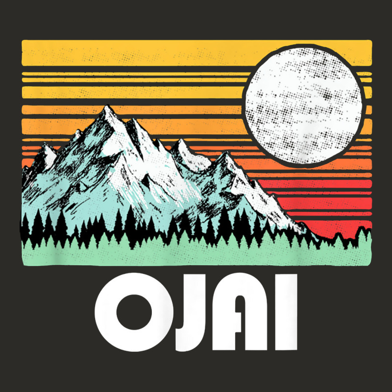 Ojai California Mountains & Sun Retro 80s Graphic Heavy Core Tee by linhVisuals | Teevron