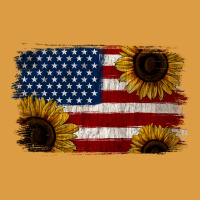 Distressed Yellow Sunflower American Flag Urban Heavy Tee | Teevron