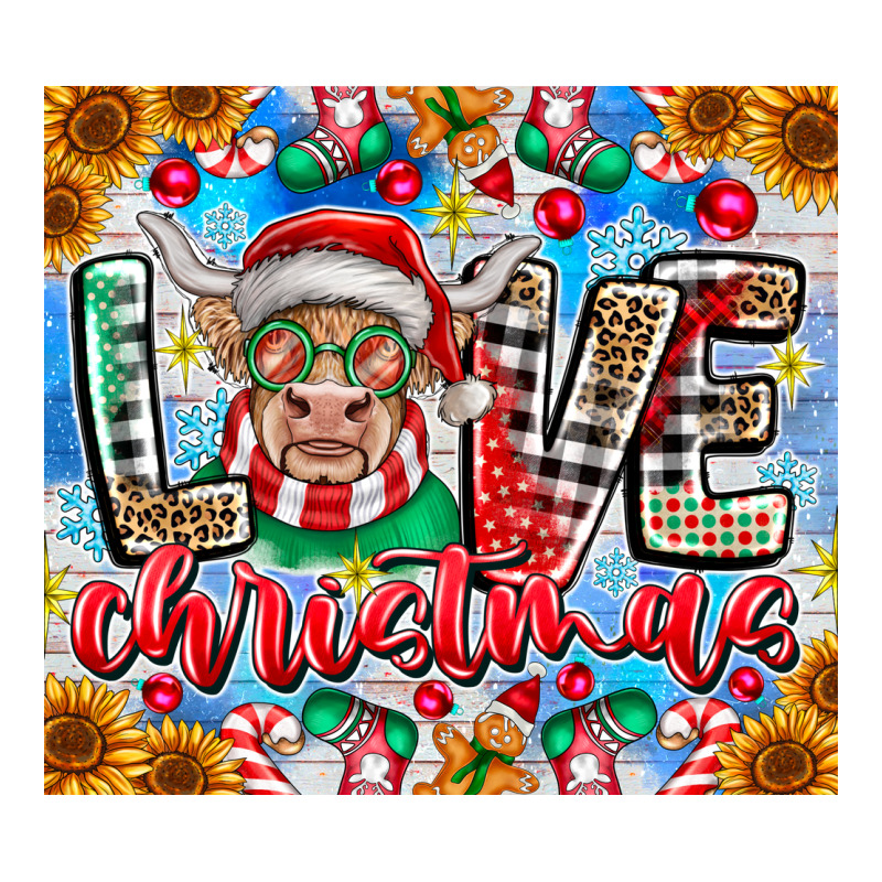 Love Christmas Highland Cow Urban Heavy Tee by CowhideDigitalArt | Teevron