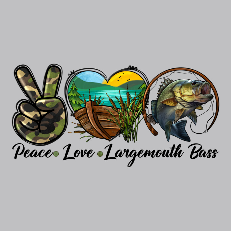 Peace Love Largemouth Bass Long Sleeve Tee by LillyAllenDesigns | Teevron