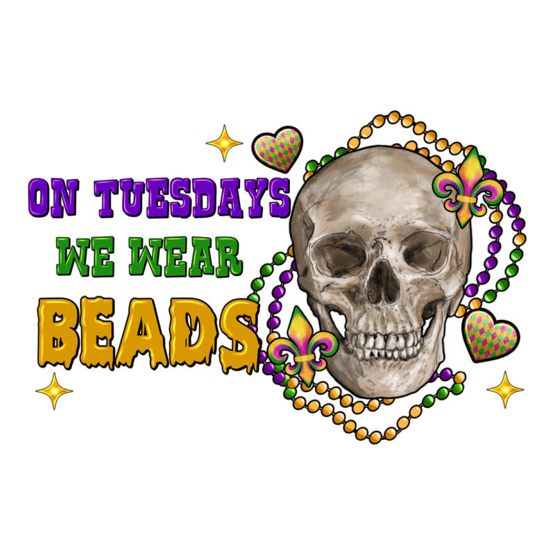 On Tuesdays We Wear Beads Skull Premium Tee by FaDigitalArtStudio | Teevron