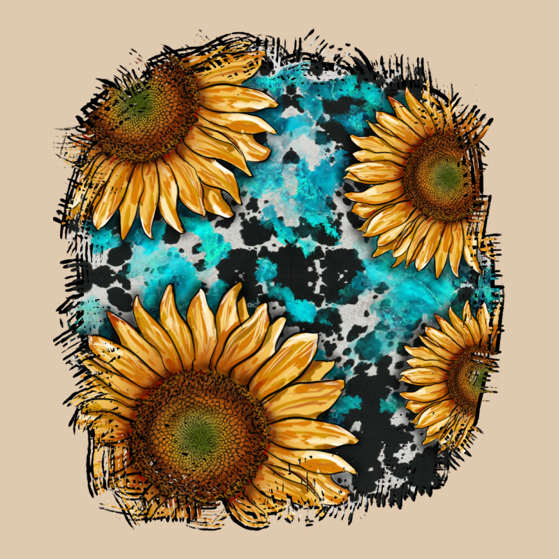 Sunflower Cowhide And Turquoise Patches Heavyweight Sweatshirt by RanaPortraitStore | Teevron
