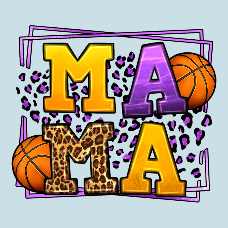 Purple And Gold Basketball Leopard Frame Mama Ladies Tee by LillyAllenDesigns | Teevron