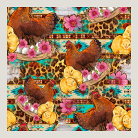 Chicken And Chicks With Flowers Seamless Pattern Heavy Core Tee | Teevron