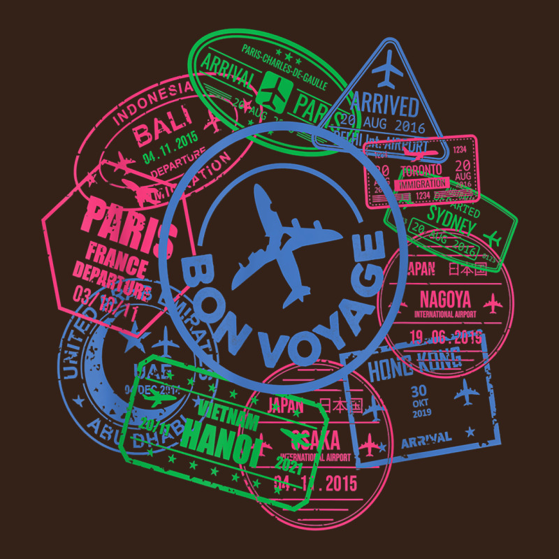 Bon Voyage Travel Stamp T Shirt Heavy Core Tee by linhVisuals | Teevron