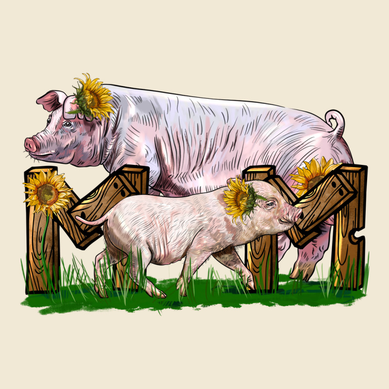 Mom With White Chester Pig And Baby Pig Ladies Tee by LillyAllenDesigns | Teevron