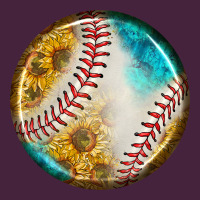Baseball With Sunflower Round Earrings Premium Tee | Teevron